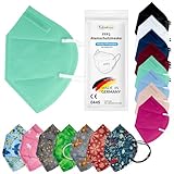 TubeRoo FFP2 Maske Hellgrün Mint Grün Pastellgrün 10 Stück Masken aus...