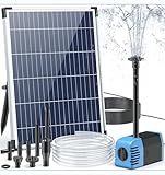 Biling Solar Teichpumpe mit Filter, 12W 605L/H Solar Springbrunnen für außen 2...