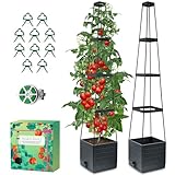 MQHUAYU Tomatentopf, 145cm Selbstbewässerung Tomatentopf mit Rankhilfe, Tomaten...