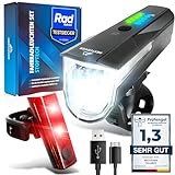 NEXTCOVER® Fahrradlicht Set mit [LightSense] Sensor & 11h Akkulaufzeit I USB...