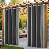 Outdoor Vorhang Wetterfest, 2er Stück Set Outdoor Vorhänge Wasserdicht mit...