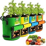 kopotma 4 Stück Bunte Kartoffel Pflanzsack, 10-Gallonen 40L Pflanzsack mit...