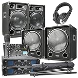 MAX-1215 - DJ Boxen Komplett Set Anfänger - 2200 Watt Peak - 2.2 DJ-Set - 2X...