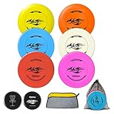 Naissgo 6 Stück Disc Golf Scheiben Set, Tragbar Disc Golf Set, Discgolf Scheibe...