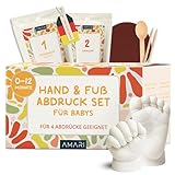 Amari ® Baby Gipsabdruck Set – Baby Hand- und Fußabdruck Set mit...