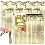com-four® 10x Lametta - Goldfarbene Lametta Girlande für Weihnachten -...