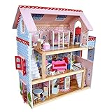 KidKraft Puppenhaus Chelsea aus Holz mit Möbeln und Zubehör für Mini Puppe,...