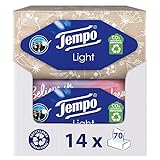 Tempo Light Box Taschentücher - Megapack - 14 Boxen, 70 Tücher pro Box -...