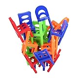 Tnfeeon 18 STÜCKE Balancing Spielzeug Kunststoff Stühle Multicolor Mini Stapel...