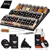 Deco haus® Gewürzregal mit Gläsern [MIT 24 GEWÜRZGLÄSER & ETIKETTEN] -...