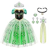 URAQT Mädchen Anna Kostüm Kleid, Kinder Prinzessin Kostüm für Karneval Party...