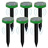Maulwurf Vertreiber Solar Ultraschall 6 Stück,Solar Maulwurfschreck IP65 für...