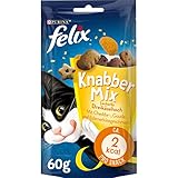 FELIX KnabberMix Dreikäsehoch Katzensnack, Knusper-Leckerlie mit...