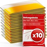 PURAHELP Rettungsdecke Gold Silber für Notfälle (10 Stück) - 210 x 160 cm -...