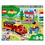 LEGO DUPLO Dampfeisenbahn, Eisenbahn-Spielzeug aus LEGO Steinen mit Tierfigur,...