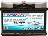 AGM Batterie 100AH Electronicx Marine Edition Boot Schiff Versorgungsbatterie...