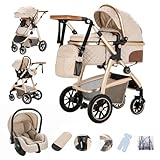 Gcarebb 3 in 1 Kinderwagen, Buggy Mit Auto Babyschale, Mit Höhenverstellbarer...