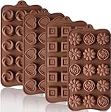 Leslady 4 Stück Silikon Pralinenform, 3D Schokoladen Formen, BPA Frei und...