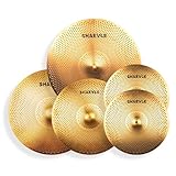 SHAEVLE Becken mit geringer Lautstärke, Golden Mute Becken, 35,6 cm Hi-Hat +...