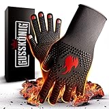 GUSSKÖNIG Grillhandschuhe hitzebeständig bis 800 Grad (S) - feuerfeste...