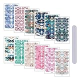 Ailvor Nagelsticker, 12 Blatt Nagelfolie Selbstklebend mit 1 Stück Nagelfeile,...