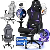 ELITESEATS Gaming Stuhl Atmungsaktiv [mit Fußstütze] - Gaming Chair [4D...