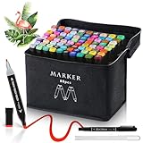 AdamStar Alkoholmarker, 80 Farben Doppelspitze Kunstmarker für Erwachsene zum...