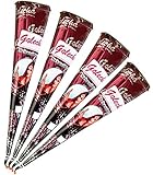 Golecha 100 % natürliche Hennapaste, Kegel (Rotbraun), 4er-Pack (je 25 g)