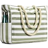 oscaurt Strandtasche, Badetasche Wasserdicht Streifen Strandtasche mit...