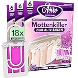 Aviro Kleidermottenfalle – Mottenschutz für Kleiderschrank. 18er Pack (3 x 6...