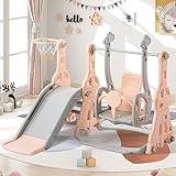 Rutsche Indoor ab 1-6 Jahr, 4 in 1 Kinderrutsche Schaukel mit...