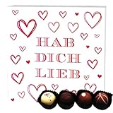 Hallingers Hab Dich lieb - Valentinstag Manufaktur Pralinen Geschenk handmade...