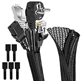 Adiwo Selbstschließend Kabelschlauch, 13mm-3M Flexibler Gewebter Kabelmantel...