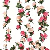 VPB 2 Stück 2.5M Blumengirlande Künstlich,Kunstblumen Rosen...