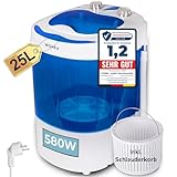Mini Waschmaschine 25 Liter, 580 Watt mit Schleuder, kleine Waschmaschine bis 3...