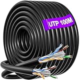 100m Cat 6 Verlegekabel Outdoor schwarz 23AWG UTP LAN Kabel 250MHz 1Gbps...