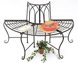 DanDiBo Baumbank Metall Wetterfest Braun 127 cm 3 Sitzer halbrund 121071...