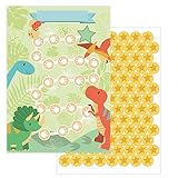 JEKA Belohnungstafel Kinder Dino - 10 Stück mit Sternen-Stickern zur Motivation...
