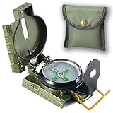 Militär Marschkompass mit Neigungsmesser & Nachtsicht | Wasserdichter...