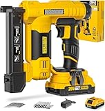 Alloyman 20V MAX 18 Gauge Nagelpistole mit Akku, 2 in 1 Elektrotacker, Nagler...
