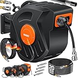 MASKO® Automatik Druckluftschlauch Aufroller 20m – Schlauchtrommel mit 1/4'...