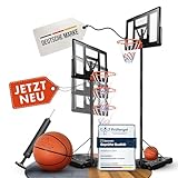 VALENESS® Basketballkorb Outdoor - [135 bis 305 cm] Höhenverstellbarer und...