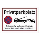 XXL Privatparkplatz Schild Parken Verboten (44x32 cm Groß Kunststoff) -...