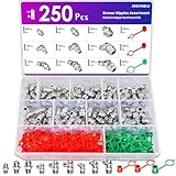 ANVINKU 250 Stück Schmiernippel Sortiment Kit, M6 M8 M10 Kegelschmiernippel Set...