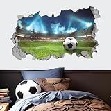 KAIRNE 3D fußball wandtattoo,Fußball Wandsticker,Fussball Stadion Durchbruch...