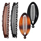 4 Stück Bananenspange Haare, Banana Clip Dickes Haar, Bananen Haarspangen...