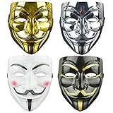 DWTECH V wie Vendetta Masken-Set - 4 Stück Anonymous Maske für Halloween,...