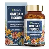 Omega 3 Kapseln Hochdosiert 2100mg Fischöl mit 1000mg EPA & 600mg DHA pro...