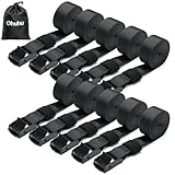 Ohuhu 10 Stück Zurrgurte Spanngurt Befestigungsgurt Schwarz mit Schnalle aus...