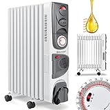 KESSER® Ölradiator Elektrische Heizung mit 11 Rippen 2500W + Lüfter Öl...